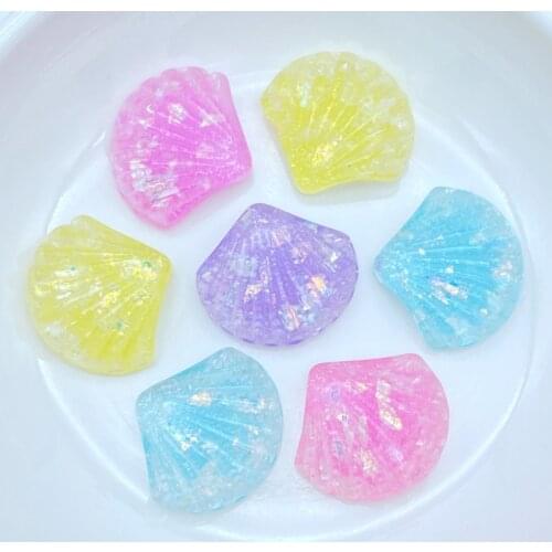 New pattern 16Pcs Resin Cabochon Kawaii shell Flatback Scrapbooking Craft Embellishments DIY Hair Bow Accessories