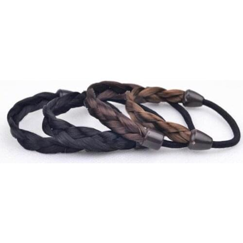 Brown Black Wig Headwear Elastic Hair Bands Ponytail Holders Hair Accessories for Women