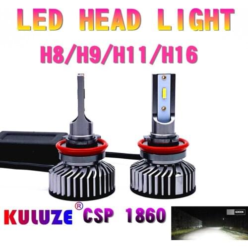 KULUZE 2PCS LED Car Bulbs H11 H7 H8 H9 H1 H4 Headlamp 9005 HB3 9006 HB4 9012Auto Lamps H3 H27 880 881Fog lamp