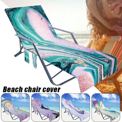 Multifunctional Beach Chair Towel with Side Pockets Lounger Cover for Holiday Sunbathing Can be Folded into Crossbag SAL99