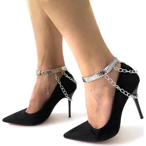1Pcs Fashion Multi-layer Chain High Heel Shoe Simple Foot Ankle Beach Foot Jewelry Hot For Women Girls Anklet Gift