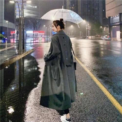 Korean Fashion Windbreaker Female 2019 New Spring and Autumn Clothes Trench Coat For Women Solid Color Mujer Chaqueta f2497