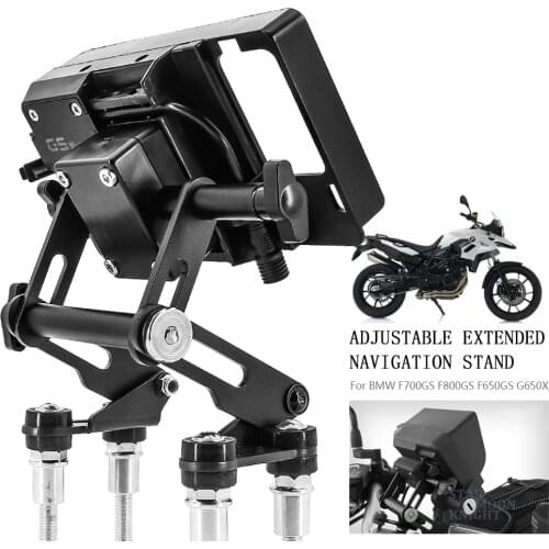 Motorcycle Adjustable Extend Phone Navigation Bracket GPS Plate Phone Stand Holder For BMW F700GS F800GS F650GS G650X F800R