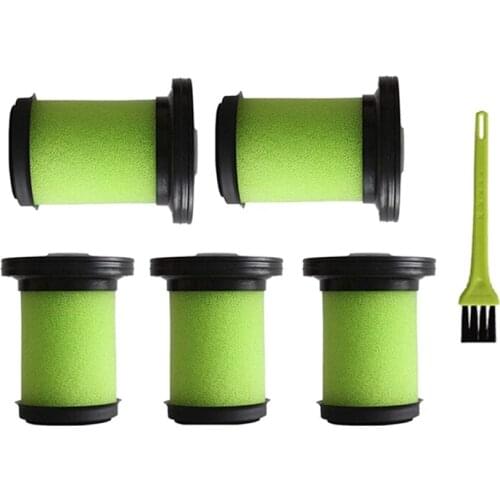 5 PACK Washable Foam Filter Kit With Brush For Gtech Multi Plus Mk2 Cordless Vacuum Cleaners Dust Filter Parts