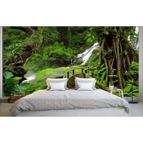 Custom photo wallpaper 3d wallpaper for walls 3 d Pastoral mural Forest plant creek background wall papers for living room decor