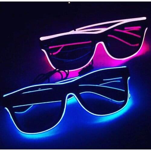 Novelty Flashing EL Wire Led Glasses Luminous Party Decorative Lighting glasses Gift Bright LED Light Up Party ELGlasses