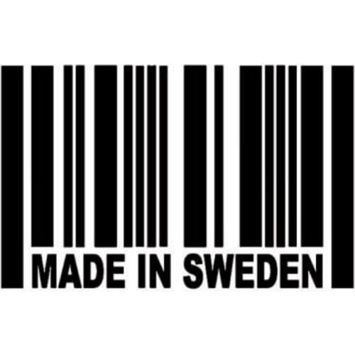 Creative Made In Sweden Barcode Car Stickers JDM Car Window Car Body Words Number Letter Vinyl Decal,15cm*9cm