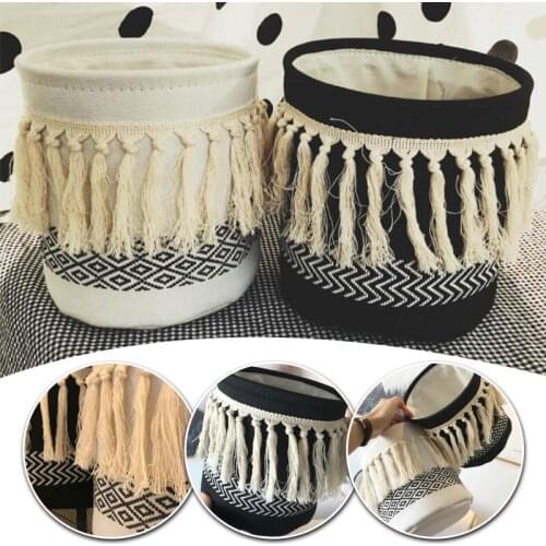 Tassel Cloth Art Portable Dirty Clothes Hamper Waterproof Dirty Clothes Basket Toy Storage Basket Without Threaded Lid Organizer
