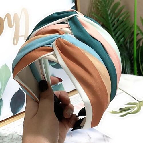 Stripal Rainbow Cross TIe Hairbands For women Hair Accessories Colorful Hair Band Hair Bows Flower Crown Headbands For Girls