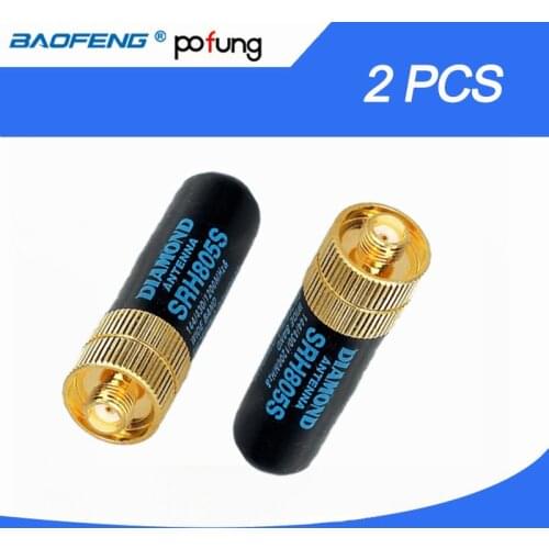2PCS Walkie Talkie SRH805 Gain Antenna Dual Band UHF VHF Portable Fingers 5 cm Short SMA-F for Baofeng UV-5R BF-888s UV-82