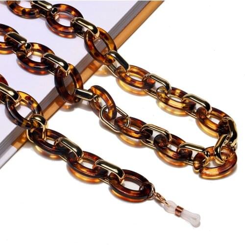 New Acrylic Link Glasses Strap Leopard Sunglasses Chain Hanging Neck Rope Mask Lanyard Accessories
