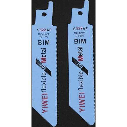 2pcs Durable BIM S522AF 100mm 4'' Reciprocating Saw Blade For Cutting Metal Wood