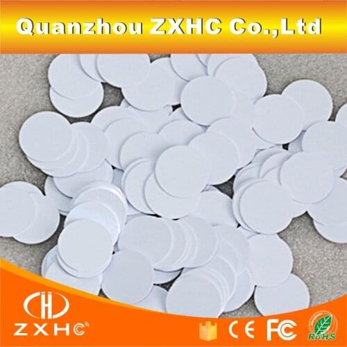 125khz TK4100/EM4100 compatible RFID Tags Round Shape 25mmx1mm Waterproof PVC Coin Cards In Access Control