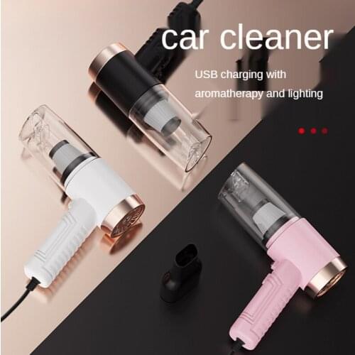 USB Wireless Charging High-PowerHouseholdHigh-SuctionWet and DryPortableHandheld Three -In -One Cigarette Car Vacuum Cleaner