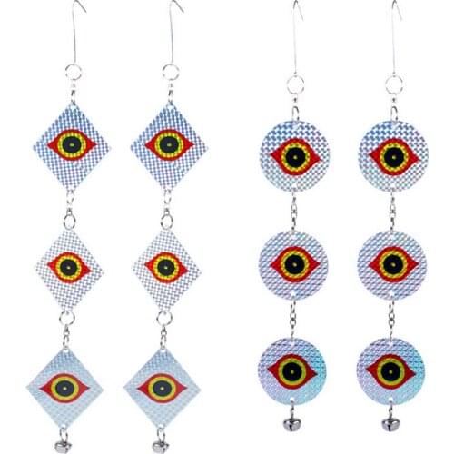 1pcs Eye Hanging Bird Away Wind Chime Reflective Disc Scare Birds Reflector Anti-Bird Film Tree Hanging Decor For Home Garden