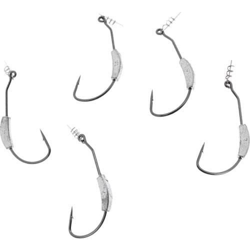 10pcs High Carbon Steel Weighted Wide Gap Spring Fishing Hook With Twistlock