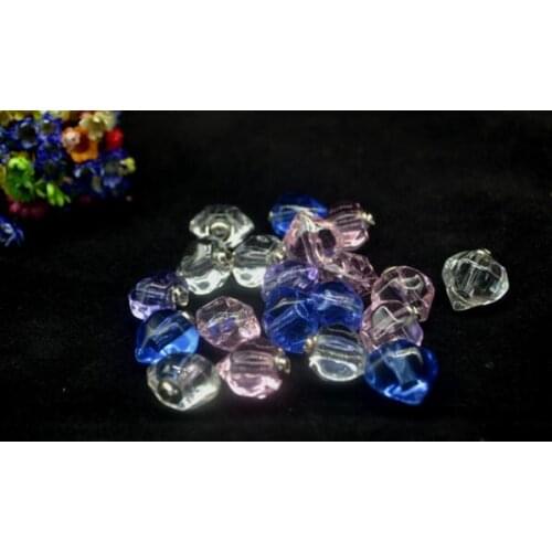 100pcs/lot wholesale heart shaped glutinous rice glass vials perfume Essential oil pendant SCREW CAP Art Rhinestone diy necklace