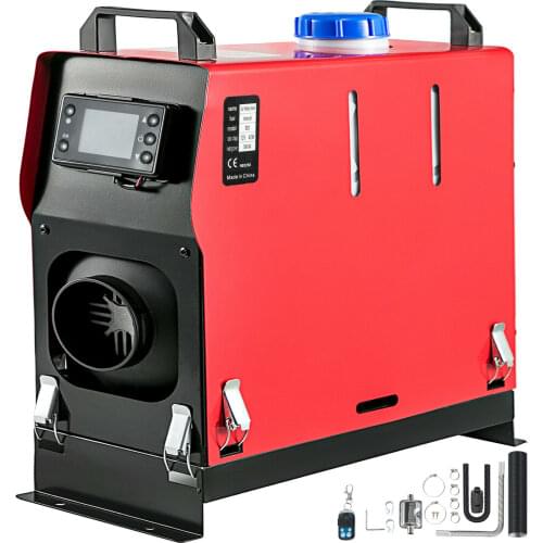 12V 5KW Diesel Air Heater with remote control and silencer, All in One 12V Diesel Parking Heater Muffler, Diesel Heater with LCD