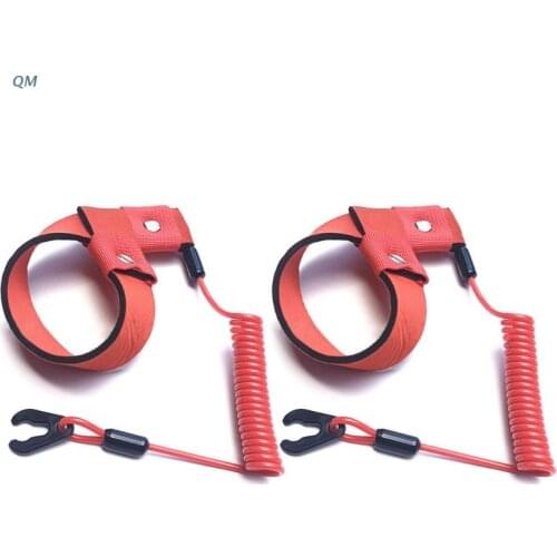 13MF 2Pcs Boat Outboard Engine Motor Lanyard Kill Stop Switch Safety Tether Cord Safety Lanyard Suit for Most Board Engine