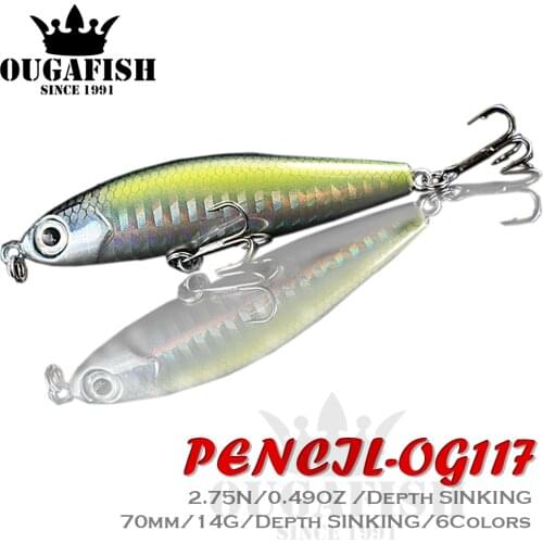 2021 Sinking Pencil Fishing Lure Weights 14g Artificial Bionics Bait Pesca Saltwater Lures For Big Sea Bass Fish Leurre De Peche
