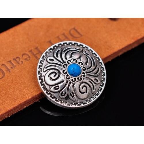 25*25mm 1" Antique Silver Flower Engraved Carved Horse saddles Leathercraft Belt Bag Wallet Turquoise Concho Button Lots 10pcs
