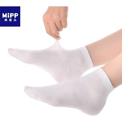 5 pairs/lot 1-12 years old childrens socks summer new boys and girls cotton thin breathable socks white soft suitable