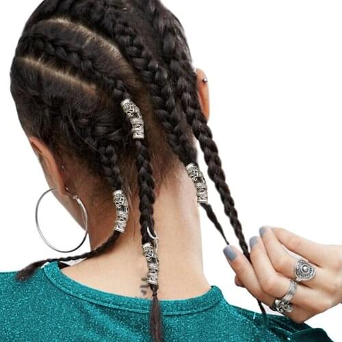 5pcs/lot Retro Metal Punk Gothic Hair Bands Skull Hair Clip Jewelry Gift 4mm Hole Hairpins Holder Charm Dreadlock Accessaries