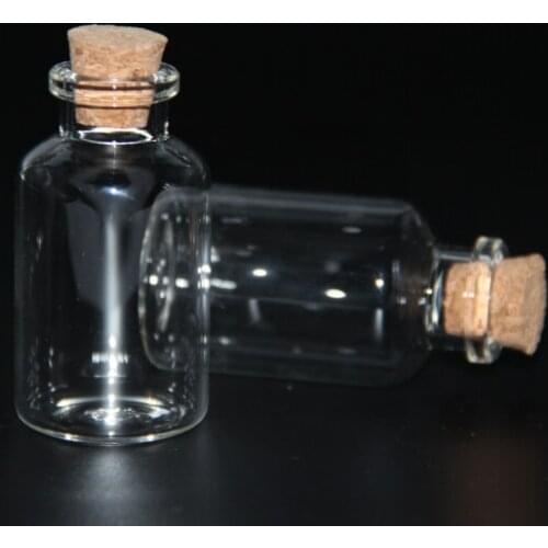 5pcs 30*55mm Clear Glass Bottles Wishing Message potion Storage spices Bottle Empty DIY Sample Storage Jars with Cork Stoppers