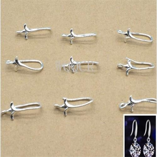 Flower Type Wholesale 50PCS Lot 925 Sterling Silver Earring Bail DIY Jewelry Making Accessories Hook Earrings Charm Component