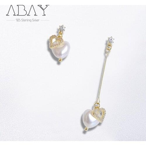 925 Sterling Silver Pin Sweet Hollow Love Pearl Girl Temperament Earrings New Year Gift In 2021