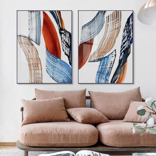 Abstract Simple Nordic Modern Living Room Porch Mural Poster Frameless Decorative Painting Core Canvas Inkjet