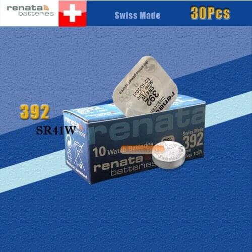 30 X renata Silver Oxide Watch Battery 392 SR41W 1.55V 100% original brand renata 392 renata 41 battery