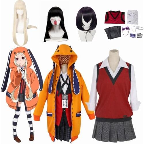 Anime Kakegurui Yumeko Jabami Twin Runa Yomozuki Ikishima Midari Uniform Cosplay Costumes