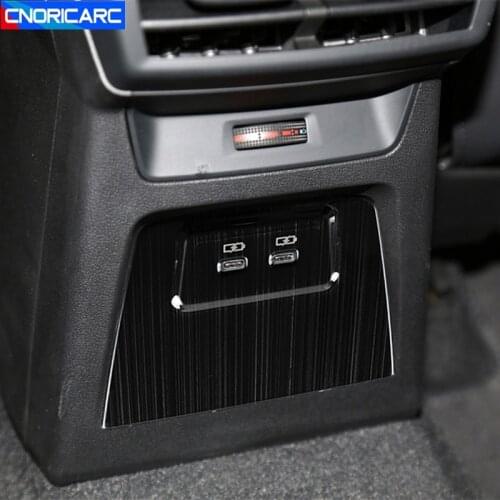 Car Styling Rear USB Interface Panel Frame Cover Trim For Audi A3 2021 Rear Anti-kick Cover Interior Accessories Sticker