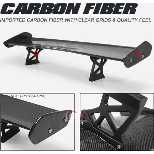 For BMW 12-17 F82 M4 Coupe 2Dr Real GTS Style Carbon Fiber Rear Spoiler Glossy Finish GT Wing Set Fibre Trunk Splitter Kit