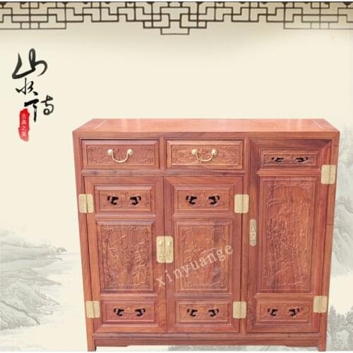 Dongyang wood mahogany furniture, rosewood three simple shoe porch large capacity storage lockers Chinese