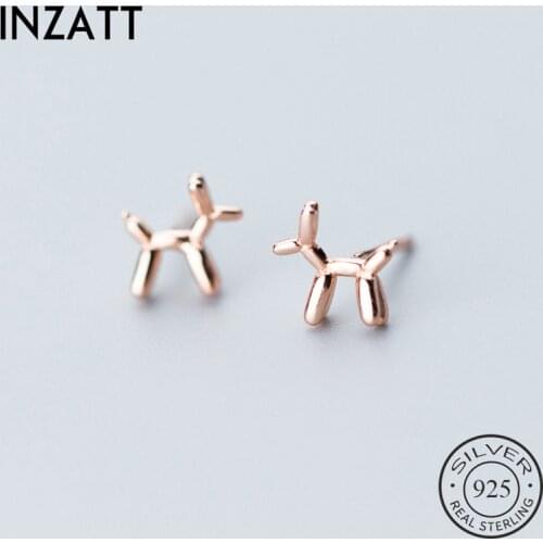 INZATT Real 925 Sterling Silver Animal Beer Stud Earrings For Fashion Women Minimalist Fine Jewelry Punk Accessories