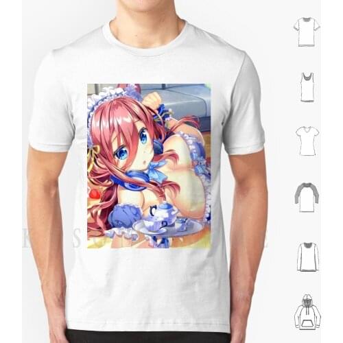 Kawaii Neko Maid Miku Nakano | The Quintessential Quintuplets T Shirt Cotton Men Diy Print The Quintessential
