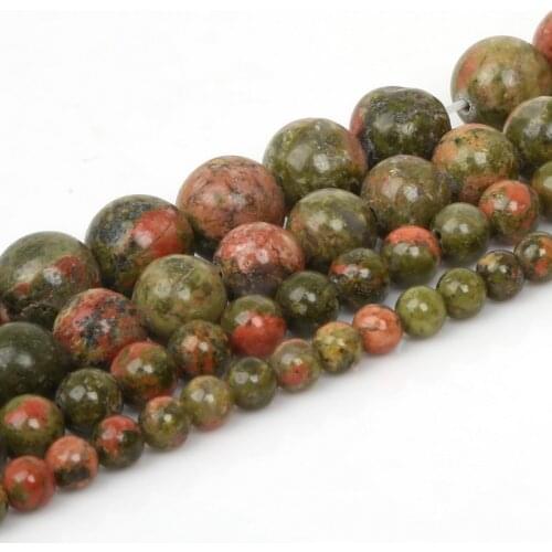 New Fashion 15''/strand Selectable 4m 6m 8m 10mm Round Natural Stone Unakite Beads For Bracelet Necklace Christmas Gift