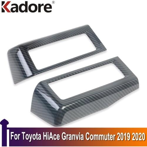 For Toyota HiAce Granvia Commuter 2019 2020 Carbon Fiber Air Conditonnal Vent Cover Trim AC Outlet Panel Interior Accessories