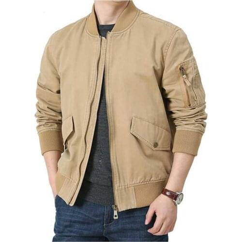 Mens Jackets Autumn Winter Cotton Casual Coats Khaki Army Green Men Sportswear Stand Collar Slim Jackets Male Bomber Jackets 4XL