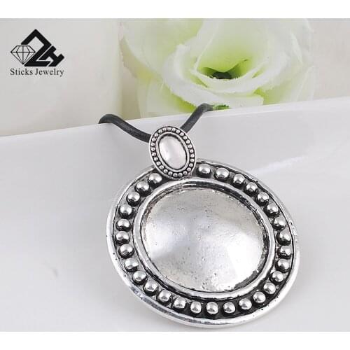 Punk Women Collar Choker Necklace Maxi Big Circle Metal Pendants Torques Statement Necklaces Silver Color