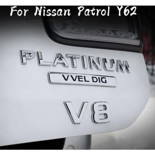 Emblem Sticker Side Rear V8 Platinum For Nissan Patrol Patrol Armada Y62 Y61 Accessories