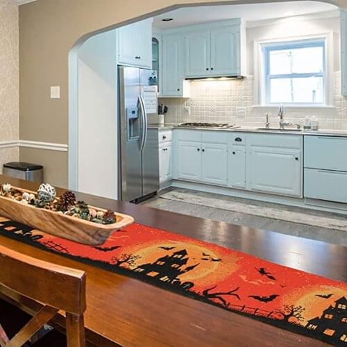 Halloween Table Flag 4 Styles Halloween Pumpkin Spider Ghost Castle Theme Parti Decor Happy 2021 Halloween Party Decor For Home