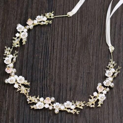 2020 New Gold/Silver Wedding Headband Small Flowers Bridal Head Chain Beautiful Bride Sash Head Chain SQ0278