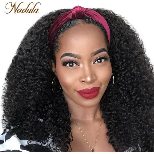 Kinky Curly Half Wig 12"-28inch Long Human Hair Wig For Black Women Nadula Kinky Curly Headband Wig Affordable Natural Hair Wig