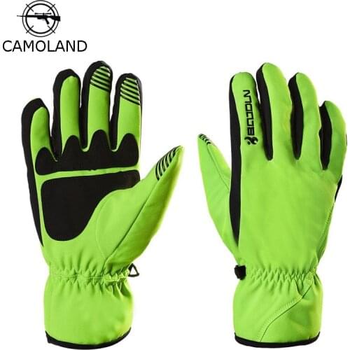CAMOLAND Windproof Snow Skiing Gloves For Women Men Thermal Fleece Warm Snowboard Glove Waterproof Seperated Finger Mittens