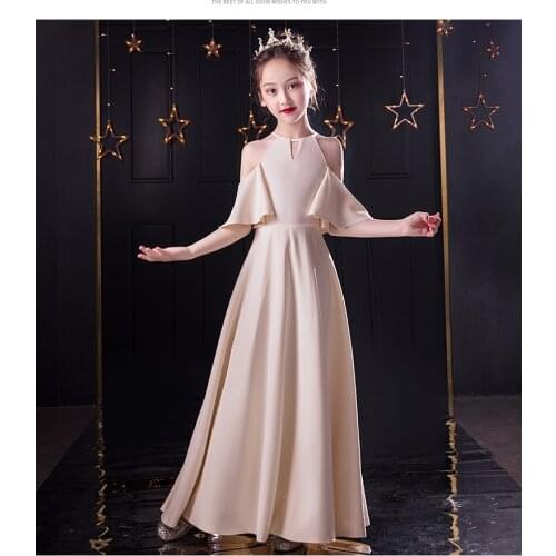Champagne vestidos de niña para fiesta kids dresses for girls bridesmaid dresses vestidos de fiesta birthday dress