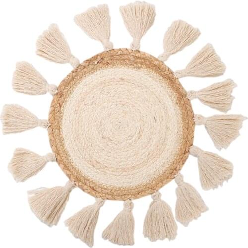 Woven Wall Hanging Basket Round Tassel Wall Hanging Ins Macrame Boho Wall Art Decor Home Homestay Bedroom Decoration Tapestry