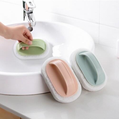 Handle Sponge Brush Cleaning For Kitchen,Bathroom,Shower Bathtub Scrubber Handle Cleaning Brush Sponge Kitchen Cleaning Brush